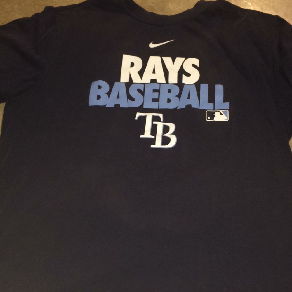 Navy blue short sleeve Tampa bay shirt